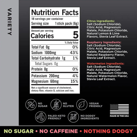LMNT Zero Sugar Electrolytes - Variety Pack Bundle | Drink Mix | 54-Count